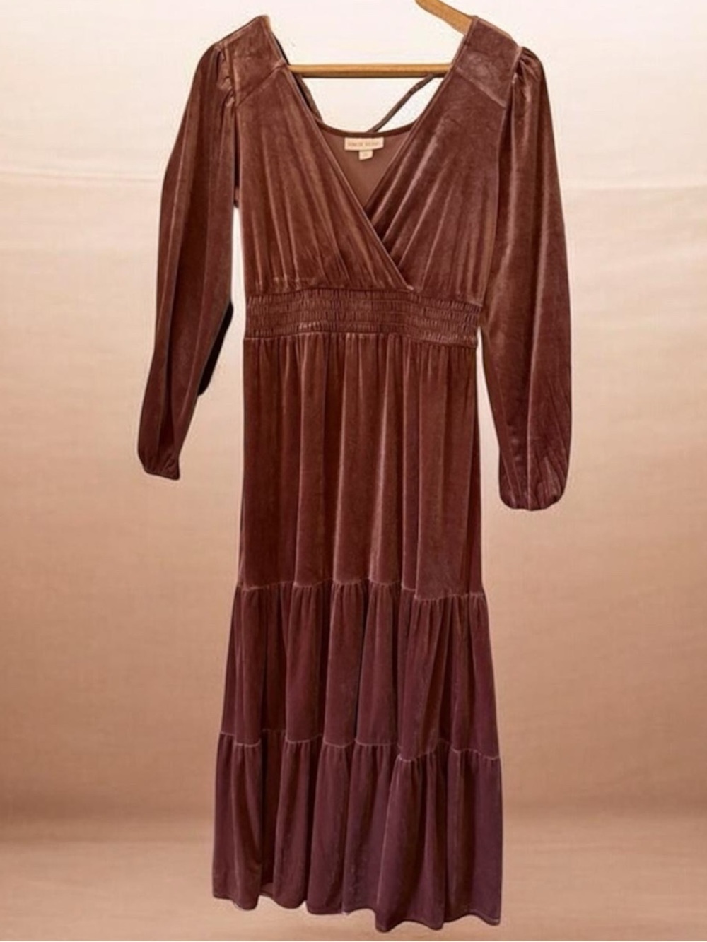 Women's Long Sleeve Velvet A-Line Dress - Knox Rose Rose Pink XS